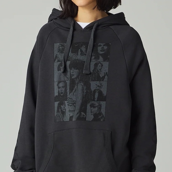 Taylor Swift Tops - Black Graphic Zip-Up Hoodie with Back Tour Print 2XL